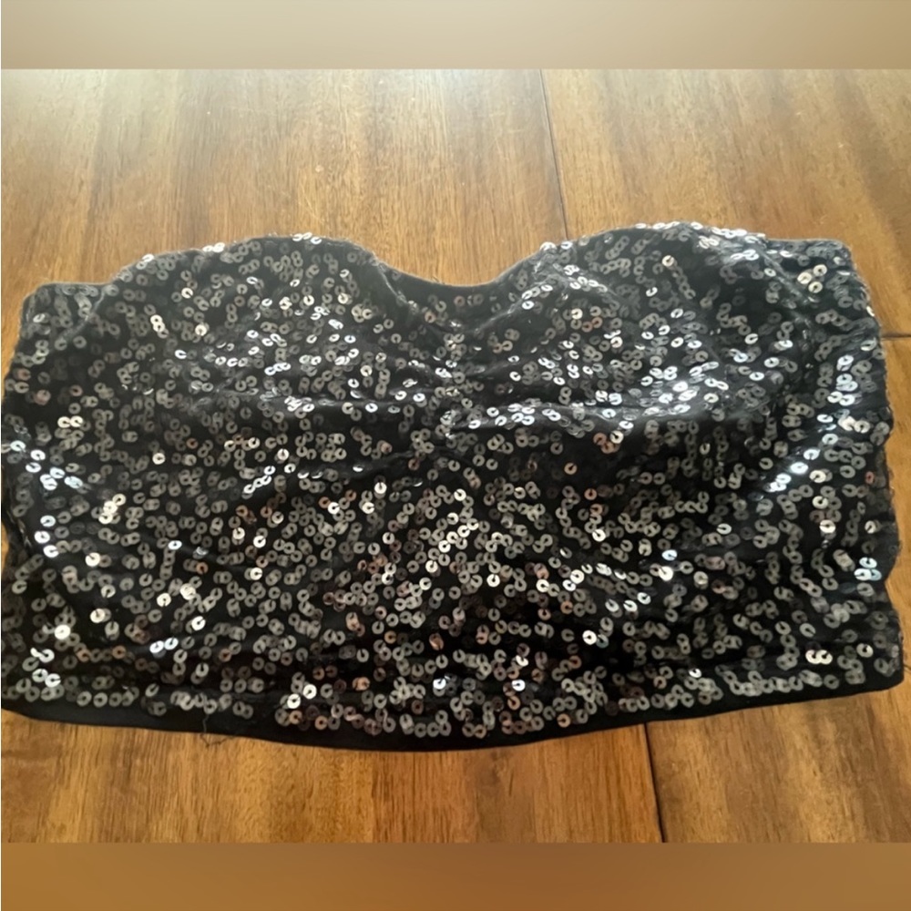 Express bustier tube top sequin black Medium/large